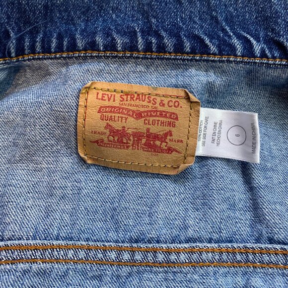 Levi's Red Tab 4 Pocket Blue Jean Denim Jacket, Made in China, Unisex Kids 6 - Picture 6 of 6
